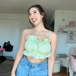 H&M, Green Floral, Medium